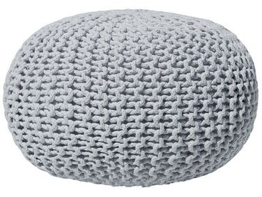 Pouf en coton gris clair 40 x 25 cm CONRAD