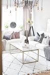 Marble Effect Coffee Table Beige and Gold DELANO_733589