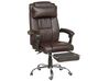 Reclining Faux Leather Executive Chair Dark Brown LUXURY_744087