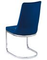 Lot de 2 chaises de salle à manger en velours bleu marine ALTOONA_795770