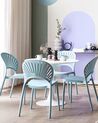 Conjunto de 4 cadeiras de jantar em plástico azul OSTIA_825354
