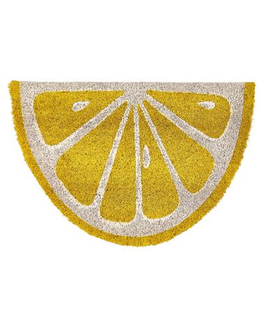 Coir Doormat Lemon Shape Yellow IJEN