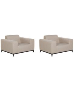 Puutarhatuoli beige/musta 2 kpl ROVIGO Puutarhatuoli beige/musta 2 kpl ROVIGO
