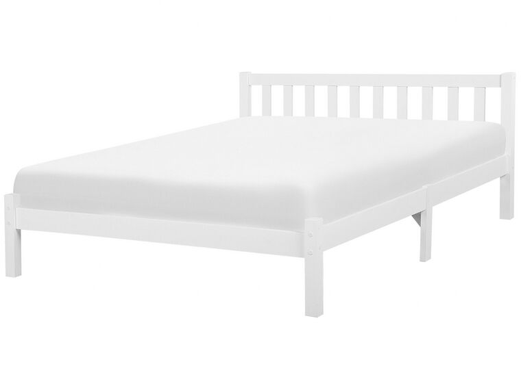 Wooden EU Super King Size Bed White FLORAC_797672