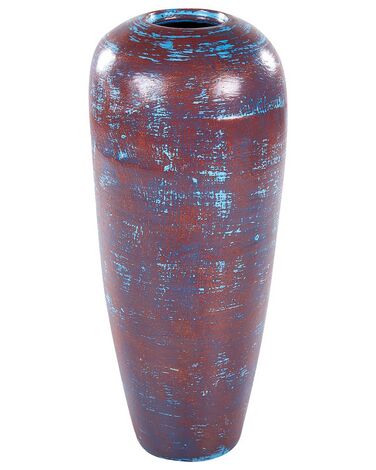 Vaso decorativo de terracota castanha e azul 59 cm DOJRAN