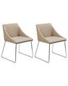 Set of 2 Fabric Dining Chairs Beige ARCATA_808553