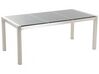 Table de jardin plateau granit gris poli 180 cm 6 chaises en rotin GROSSETO_464885