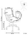 Velvet Desk Chair Cowhide Pattern Black and White ALGERITA_855243