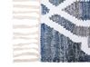 Teppich Baumwolle blau 140 x 200 cm marokkanisches Muster Kurzflor ADIYAMAN_678752