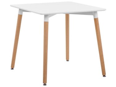 Mesa de comedor blanco/madera clara/plateado 80 x 80 cm BUSTO