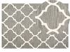 Teppich Wolle grau 140 x 200 cm marokkanisches Muster Kurzflor YALOVA_802956