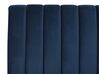 Cama de casal em veludo azul marinho 180 x 200 cm MARVILLE_762683