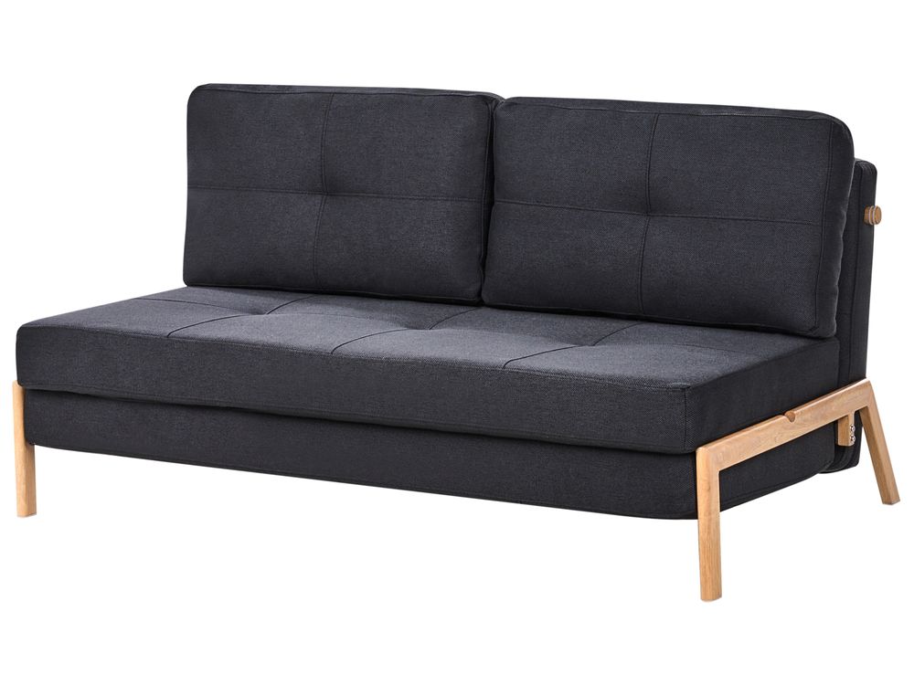 Fabric Sofa Bed Black EDLAND Beliani.co.uk