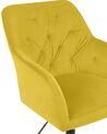 Krzesło biurowe regulowane welurowe żółte ANTARES_867691