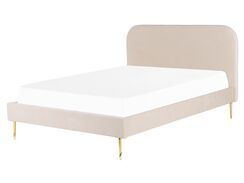 Parisänky sametti vaalea beige 160 x 200 cm FLAYAT