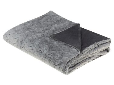 Blanket 150 x 200 cm Grey SARASWATI 
