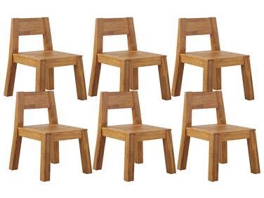 Conjunto de 6 cadeiras de jardim em madeira de acácia LIVORNO