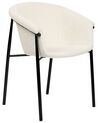 Sæt med 2 hvide spisebordsstole med boucle AMES_887212
