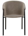 Sæt med 2 boucle-spisebordsstole beige grå AMES_887221