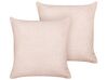 Set of 2 Boucle Cushions 45 x 45 cm Pink LEUZEA_903362