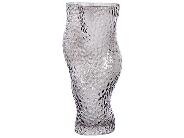 Glass Flower Vase 31 cm Grey DYTIKO