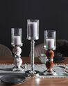 Kerzenständer Glas / Metall silber 38 cm PADRE_792174