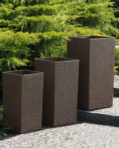 Kukkaruukku kiviseos ruskea 30 x 30 x 60 cm GAZA
