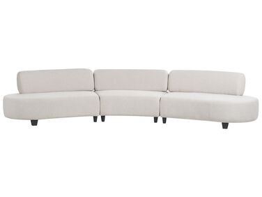 6 Seater Curved Linen Sofa Grey SOLBERG