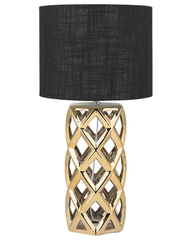 Lampada da tavolo ceramica oro e nero 71 cm SELJA_731893