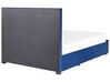 Velvet EU Double Bed with Storage Navy Blue LIEVIN_857977