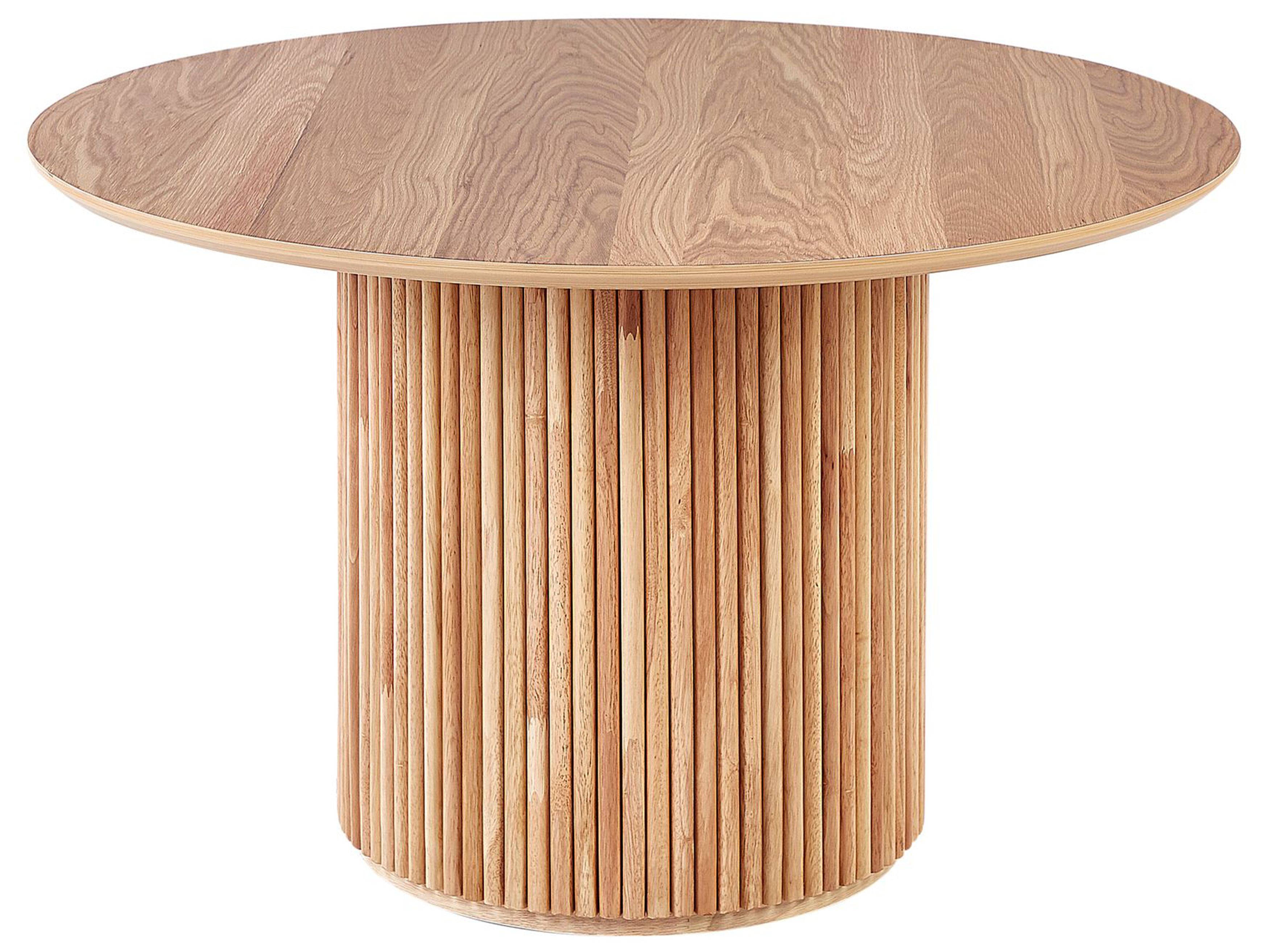 Round Dining Table ⌀ 120 cm Light Wood VISTALLA | Beliani.co.uk