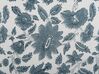 Almofada decorativa com padrão floral em algodão branco e azul 45 x 45 cm RUMEX_838943