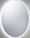 Espelho de parede oval prateado com iluminação LED 60 x 80 cm MAZILLE_780773