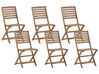 Zestaw ogrodowy drewniany stół i 6 krzeseł TOLVE z parasolem (12 opcji do wyboru)_863817