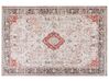 Teppich Baumwolle rot / beige 200 x 300 cm orientalisches Muster Kurzflor ATTERA_852166