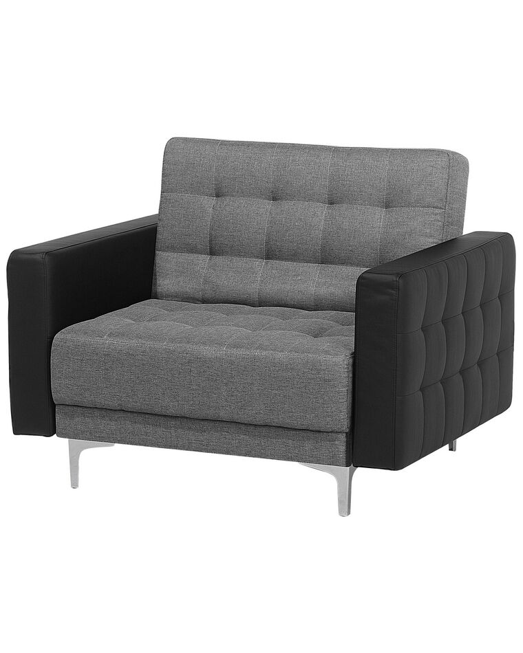 Fabric Armchair Light Grey with Black ABERDEEN Beliani.co.uk