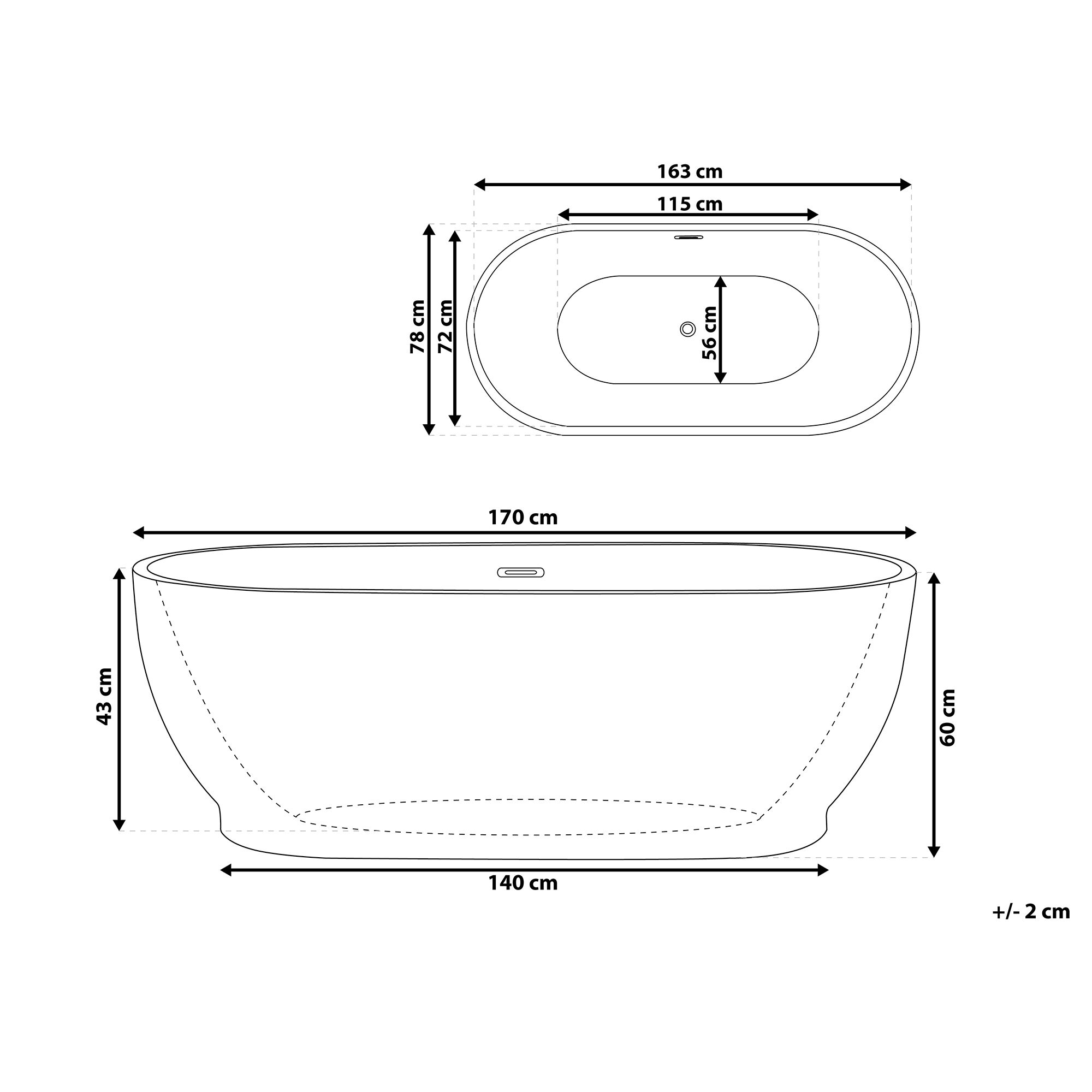 Wanna wolnostojąca biała LEVERA