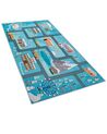 Detský koberec s potlačou mesta 80 x 150 cm modrý KIGI_798348