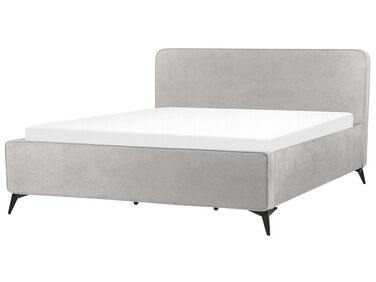 Fabric EU Super King Size Bed Light Grey VALOGNES
