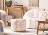Cotton Pouffe 40 x 40 cm Beige and Pink ROJHAN_840604