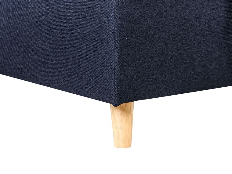 Left Hand Corner Sofa Bed with Storage Navy Blue FLAKK Beliani.co.uk