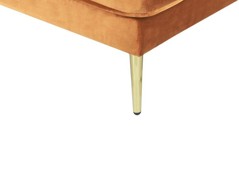 Left Hand Velvet Chaise Lounge Orange MIRAMAS Beliani.co.uk