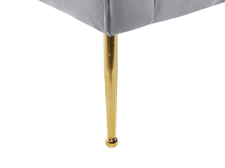 Velvet Chaise Lounge Grey NANTILLY Beliani.co.uk