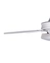 Ventilateur de plafond bois clair et blanc avec lampe LOGAN_861531