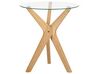 Conjunto de 2 mesas em madeira clara e tampo de vidro temperado VALLEY_868723