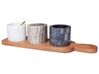 Conjunto de 3 taças de servir com tabuleiro e colheres de chá em mármore multicolor PATRAS_910663
