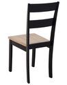 Zestaw 2 krzeseł do jadalni drewniany jasny z czarnym GEORGIA_735874