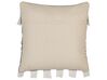 Set of 2 Cotton Cushions with Tassels 45 x 45 cm White and Grey BRAHEA_843255