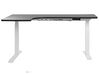 Hörnskrivbord V elektriskt justerbart 160 x 110 cm svart/vit DESTIN II_795479