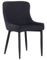 Set of 2 Fabric Dining Chairs Black SOLANO_699541